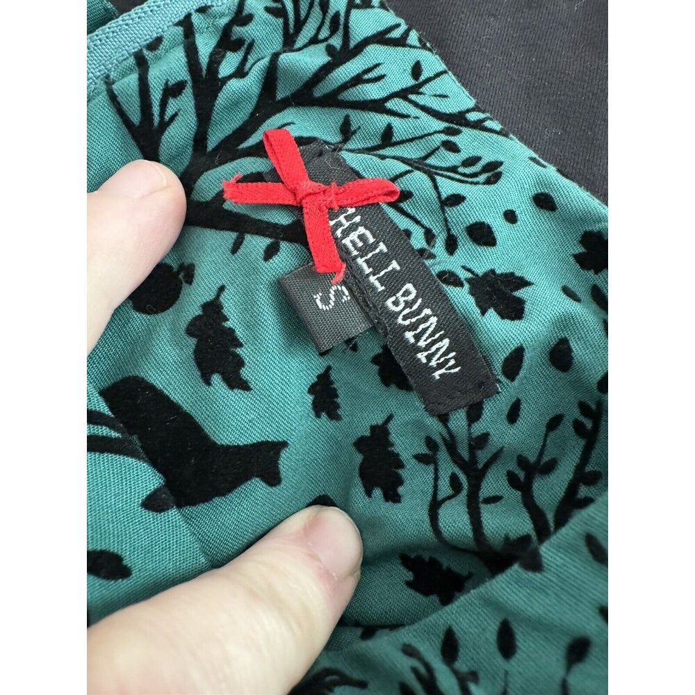 Hell Bunny Sherwood Woodland Green 1950’s Dress Size Small - Picture 9 of 9